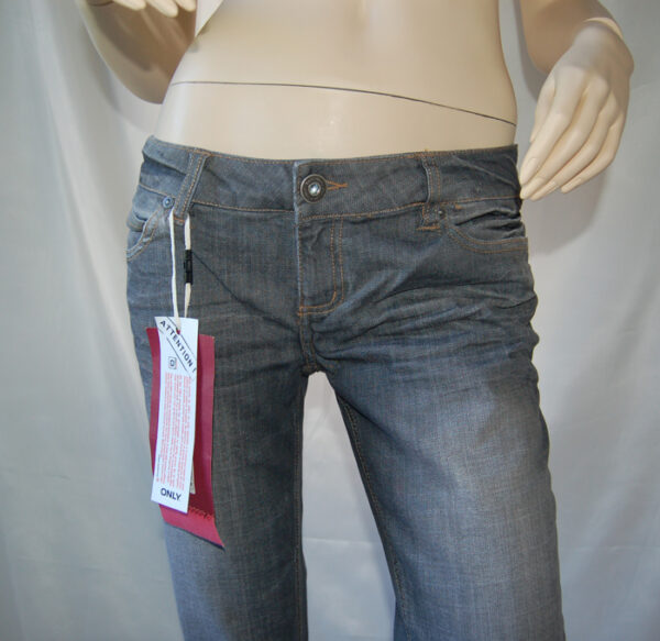 Only Damen Jeans Auto Low Straight GRE5562 Grau