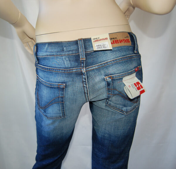 Only Damen Jeans Auto Low Straight RO-665 Blau