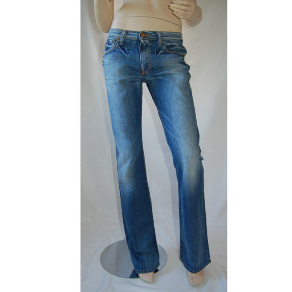 Take Two Damen Jeans Patty DO616 Logo-Patch Blau