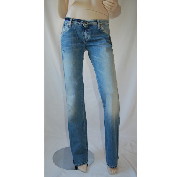 Take Two Damen Jeans View Stitch DO347 Blau